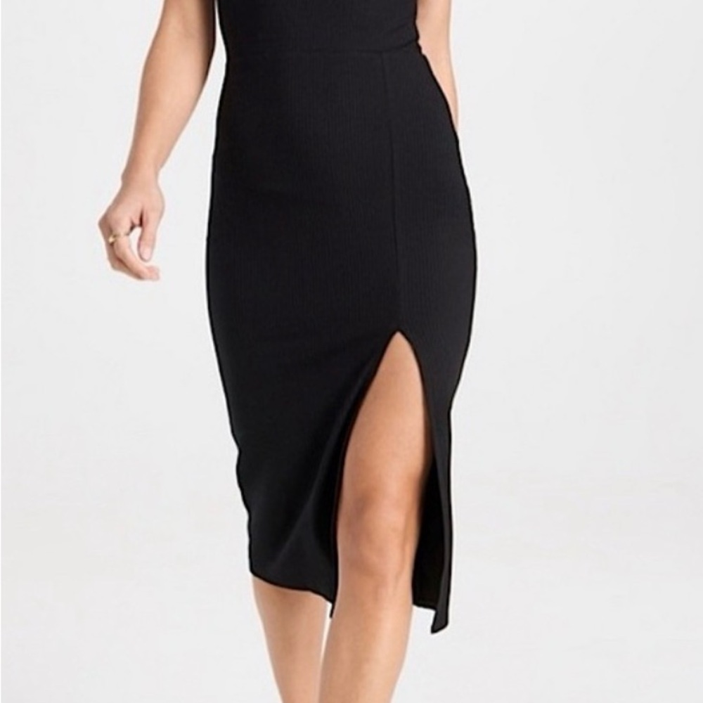 Reformation Cassie Knit Ribbed Black
Dress | Size L